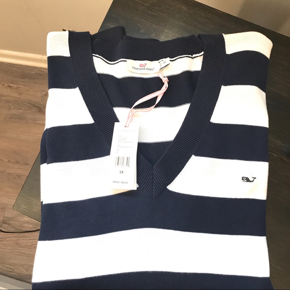 ⚓️🌟 NWT Vineyard Vines Navy StripeSweater 3x 🌟⚓️